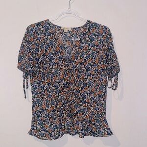 Cedar & Gold Floral Blouse Size Medium